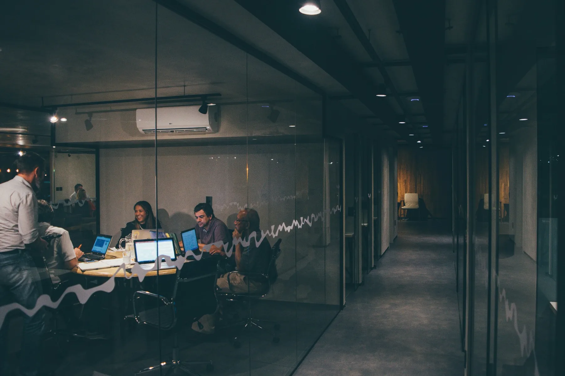 Team collaborating in a modern office